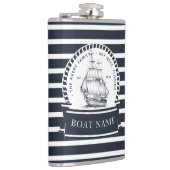 Flasques Marine Blue Luxury Boat Nom de famille (Droite)