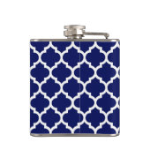 Flasques Marine Blue Wt Chevron Citrouille Quatrefoil 3 Mon (Dos)
