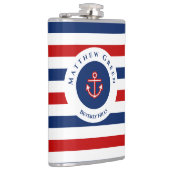 Flasques Marine marine marine Bleu Rouge Blanc rayures Ancr (Droite)