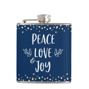 Flasques Marine Peace Love Joy Typographie moderne Dots d'o