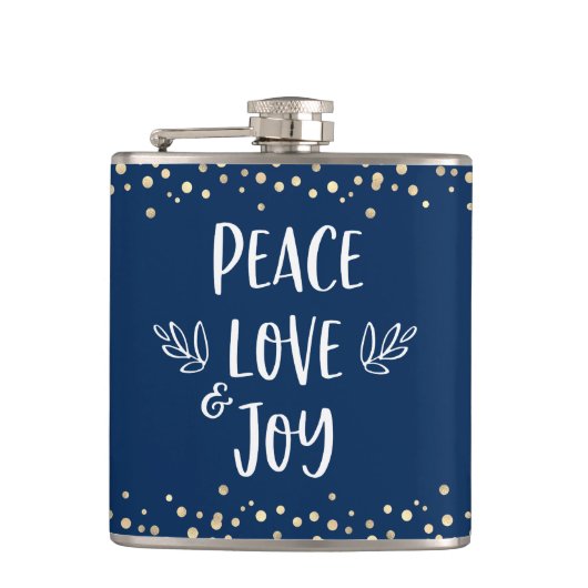 Flasques Marine Peace Love Joy Typographie moderne Dots d'o (Devant)