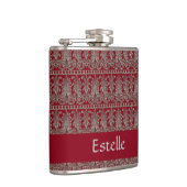 Flasques Maroon motif décoratif gris victorien (Droite)