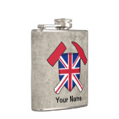 Flasques Marteau de rock et logo Union Jack du géologue (Droite)