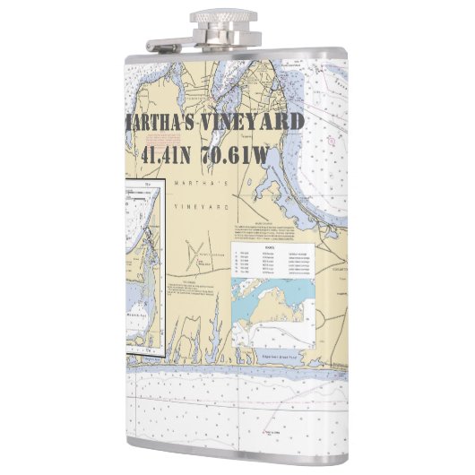 Flasques Martha's Vineyard Latitude Longitude Nautique (Gauche)