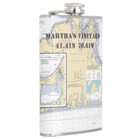 Flasques Martha's Vineyard Latitude Longitude Nautique (Droite)