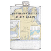 Flasques Martha's Vineyard Latitude Longitude Nautique (Devant)