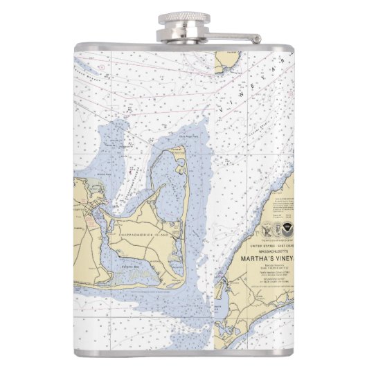 Flasques Martha's Vineyard Latitude Longitude Nautique (Dos)