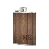 Flasques Masculine Conception en bois rustique Monogramme i (Gauche)