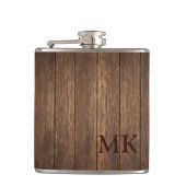 Flasques Masculine Conception en bois rustique Monogramme i (Devant)