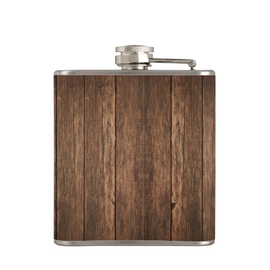 Flasques Masculine Conception en bois rustique Monogramme i (Dos)