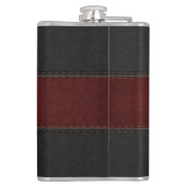 Flasques Masculine de chambre Texture en cuir rouge et noir (Dos)