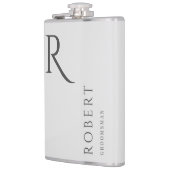 Flasques Masculine gris clair Monogramme Groomsmen Cadeau (Gauche)