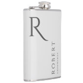 Flasques Masculine gris clair Monogramme Groomsmen Cadeau (Droite)