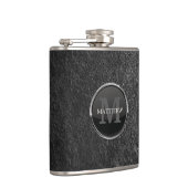 Flasques Masculine Grunge Ardoise Nom du design Monogramme (Droite)