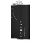 Flasques Masculine noir Monogramme Groomsmen Cadeau (Gauche)