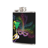 Flasques Masque de paon et Martini Mardi Gras (Gauche)