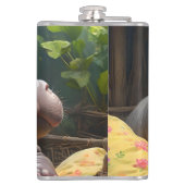 Flasques "Matinage des lunettes : Baby Hippo se réveille da (Dos)