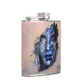 Flasques Mauvaise fille Rose rustique Gold Blue monogramme (Droite)