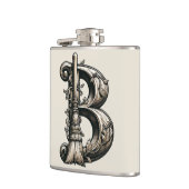 Flasques Mauvaise Sorcière Balai Sorcier Lettre B Initiale  (Gauche)