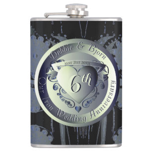 Flasques Médaillon de fer à vapeur du 6e anniversaire du Ma