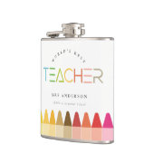 Flasques Meilleur enseignant du monde Cadeau Rainbow Crayon (Gauche)