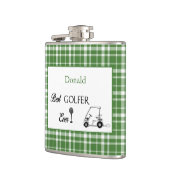 Flasques Meilleur Golfer Green Plaid personnalisé (Gauche)