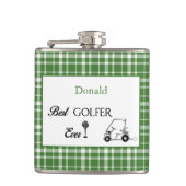 Flasques Meilleur Golfer Green Plaid personnalisé (Devant)