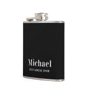 Flasques Meilleur Oncle jamais Monogramme noir (Gauche)