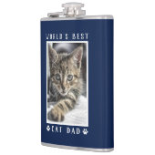 Flasques Meilleur Papa Chat du Monde Empreintes de Patte Ph (Gauche)