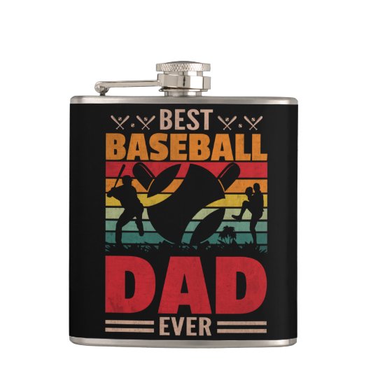 Flasques Meilleur papa de baseball (Devant)