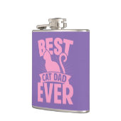 Flasques Meilleur père de chat jamais - Silhouette de chat (Gauche)