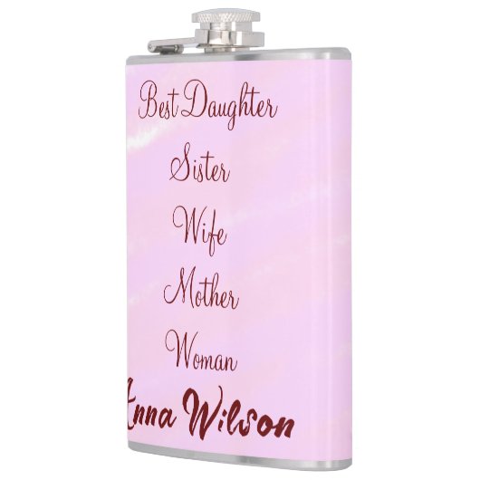 Flasques Meilleure femme mère épouse fille ajouter nom text (Gauche)