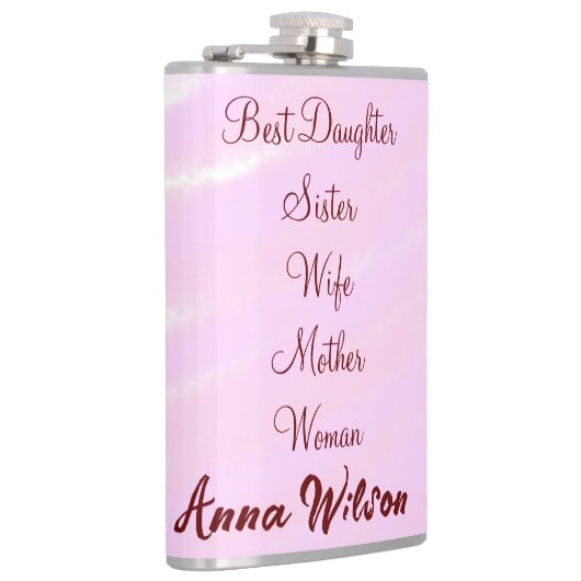 Flasques Meilleure femme mère épouse fille ajouter nom text (Droite)