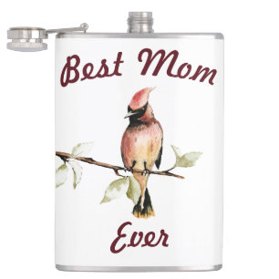 Flasques Meilleure maman Jamais Rouge Cardinal Flask