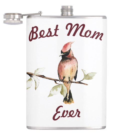 Flasques Meilleure maman Jamais Rouge Cardinal Flask (Ouvert)
