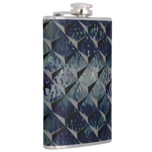 Flasques Mélange de carrés 3D avec un "verre fumé" vert fon