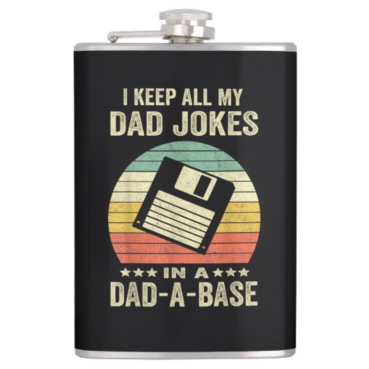 Flasques Mens Funny dad Jokes in dad-a-Base (Devant)