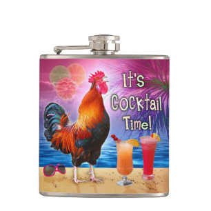 Flasques Mer tropicale de plage de coq de cocktails drôles