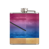 Flasques Mer tropicale de plage de coq de cocktails drôles (Dos)