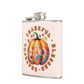 Flasques Merci, béni, Gratuit Citrouille Floral (Gauche)