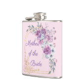 Flasques mère de la mariée, aquarelle rose floral or (Gauche)