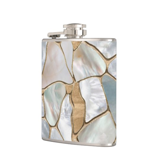 Flasques Mère de perle et de cellules d'or abstrait (Gauche)