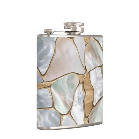 Flasques Mère de perle et de cellules d'or abstrait (Droite)