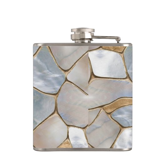 Flasques Mère de perle et de cellules d'or abstrait (Dos)