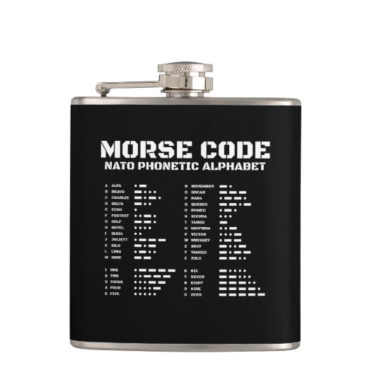 Flasques Messages chiffrés Code Morse de l'OTAN Noir et bla (Devant)