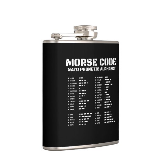 Flasques Messages chiffrés Code Morse de l'OTAN Noir et bla (Droite)
