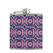 Flasques Metallic flask with vibrant geometric pattern  (Devant)