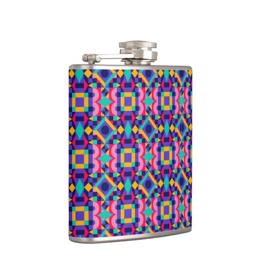 Flasques Metallic flask with vibrant geometric pattern (Droite)