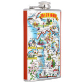 Flasques Michigan Postcard Map (Droite)
