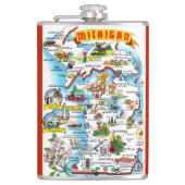 Flasques Michigan Postcard Map (Devant)